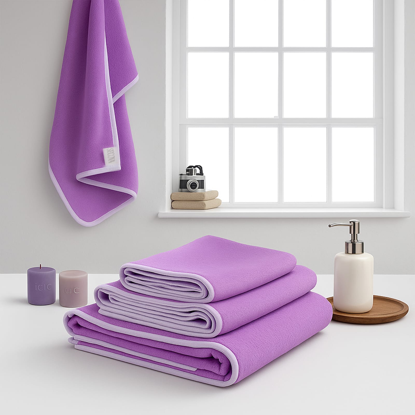 Bath towels-purple